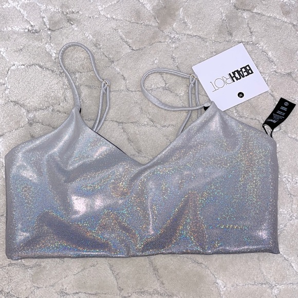 Beach Riot Georgia Top Hologram Stardust NWT Size S - Picture 2 of 12